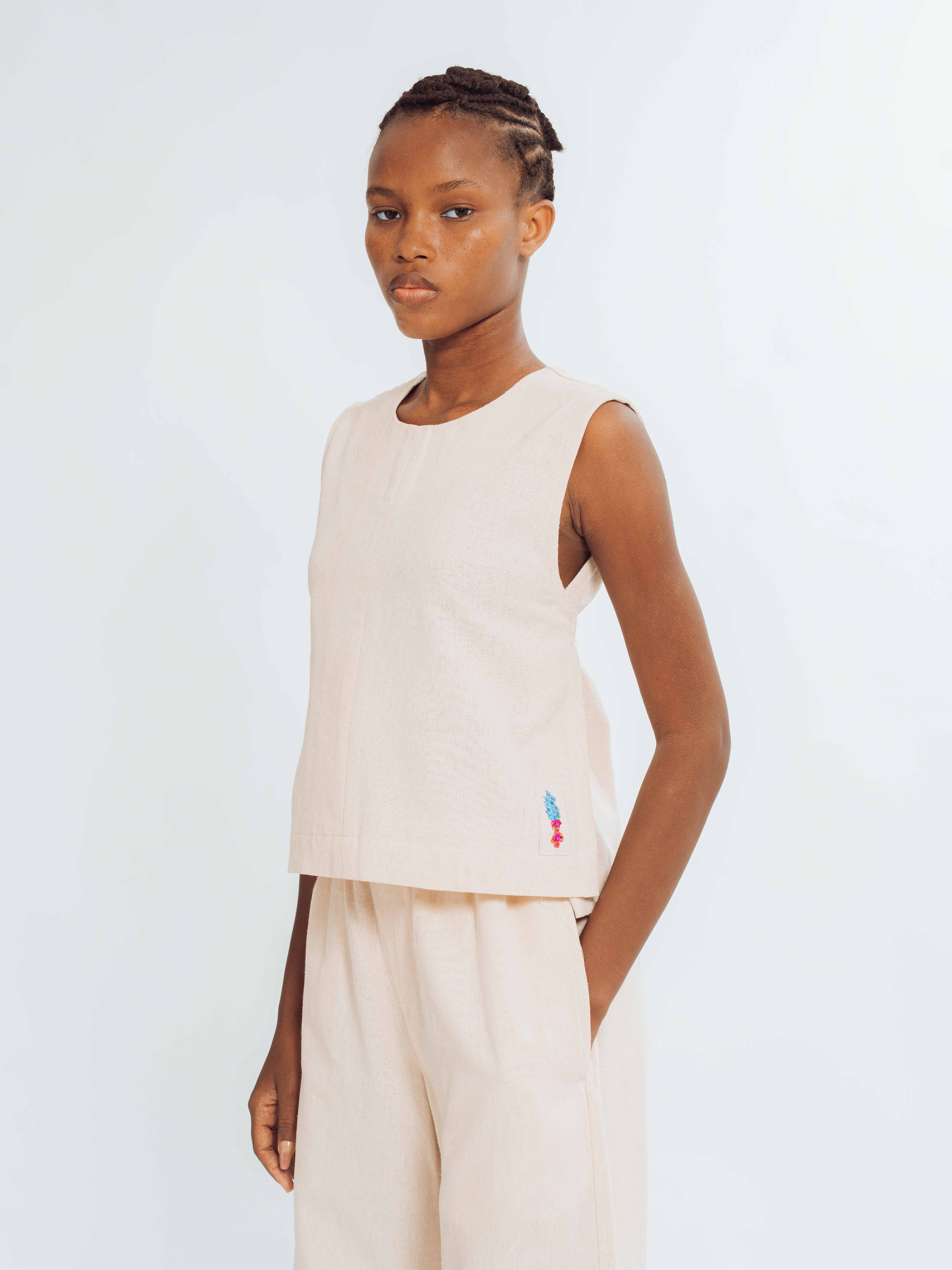 Top femme beige