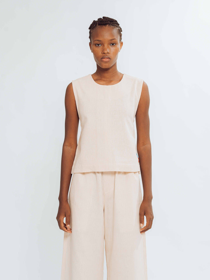 Top femme beige