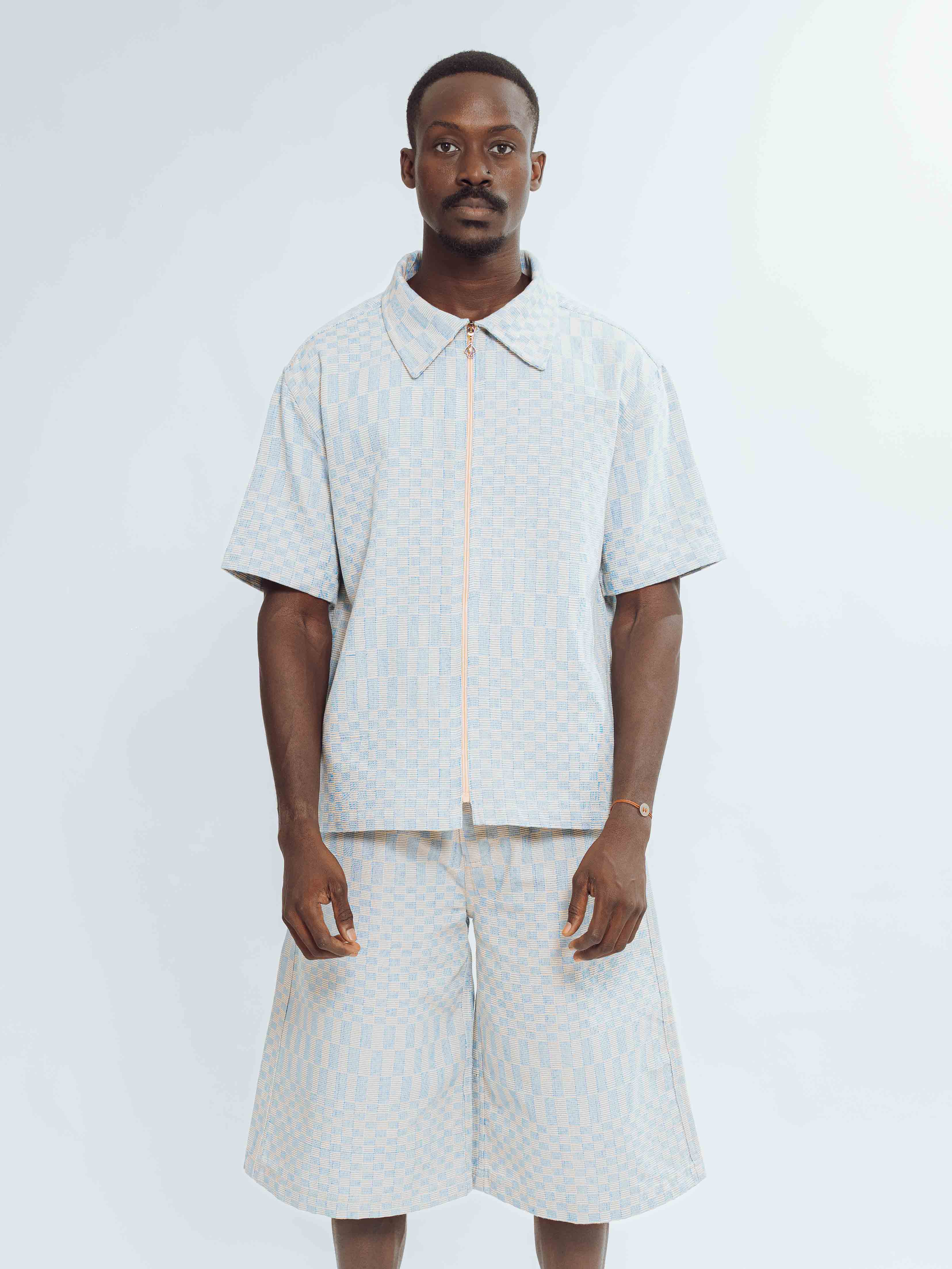 Chemise Damier beige bleu
