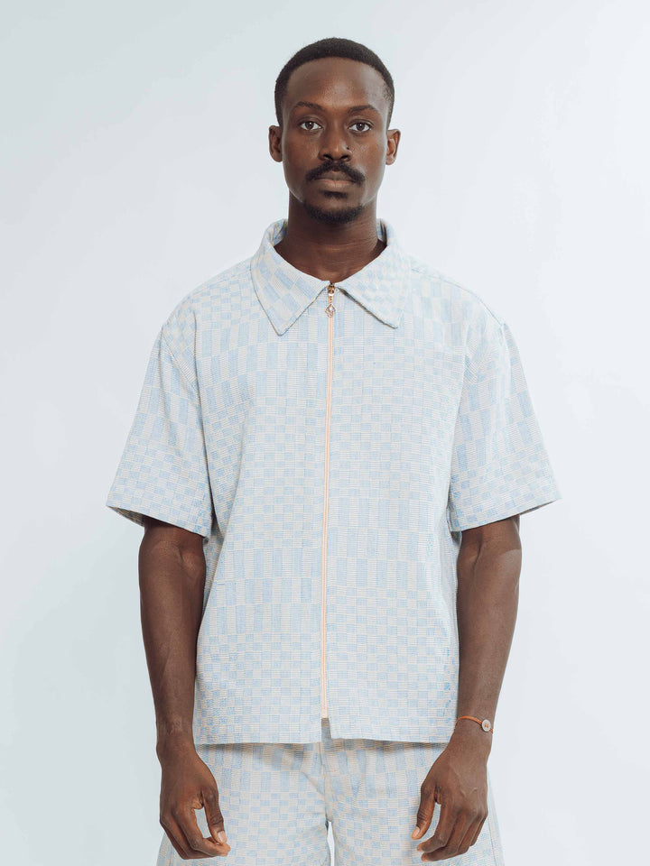Chemise Damier beige bleu