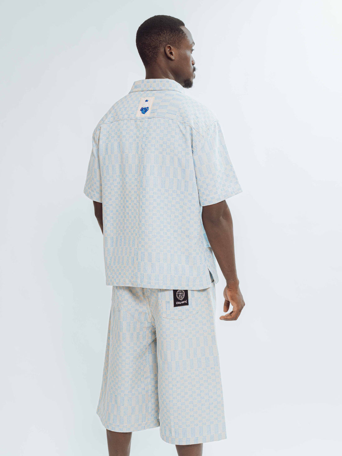 Chemise Damier beige bleu